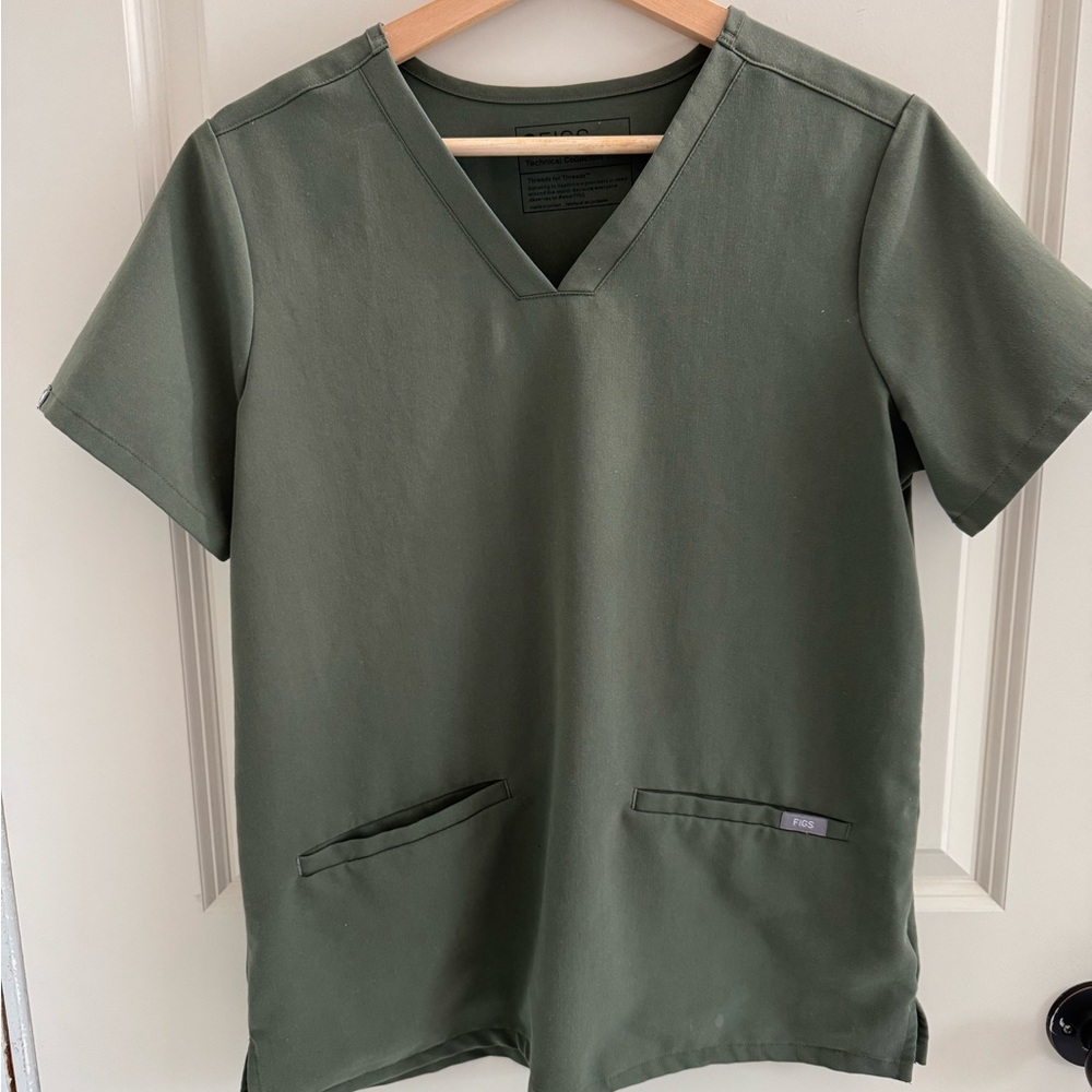 FIGS Moss Scrub Set + Underscrub | Small Petite | Yola High Waisted + Casma Top